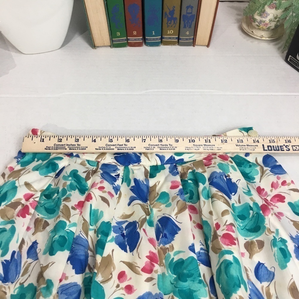 Vintage 90s Floral Rayon Midi Skirt | Hong Kong Cottagecore Garden Party - Picture 8 of 9